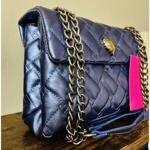 Betsy Johnson Metallic Blue Xomaze shoulder bag
